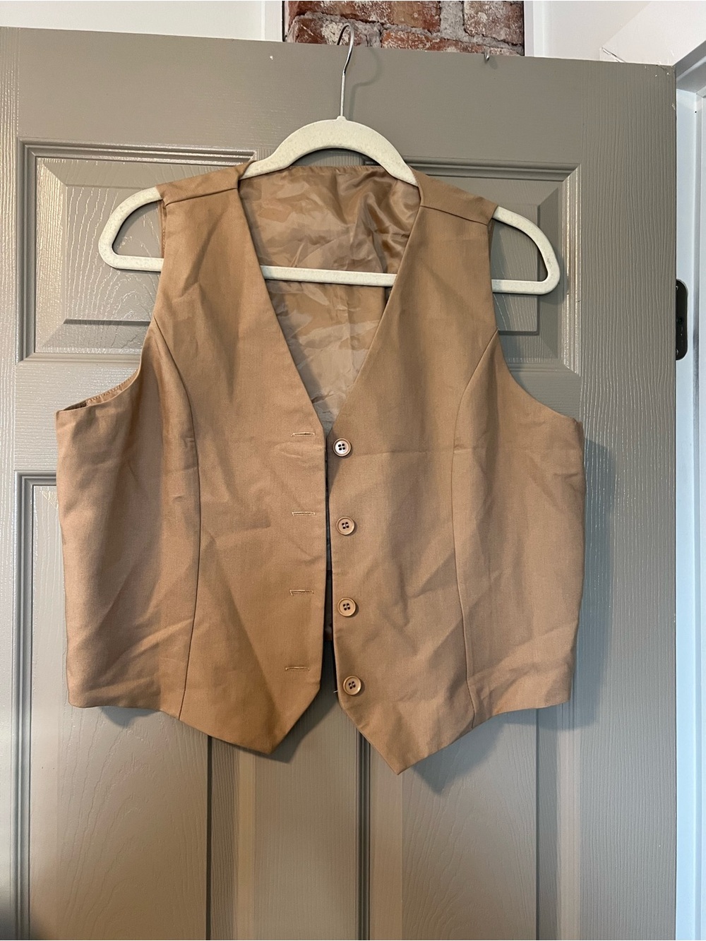 Classic Tailored Vest in Camel Tan
